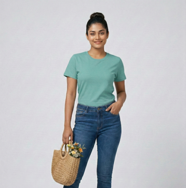 Regular Size Plain T Shirt-Ladies