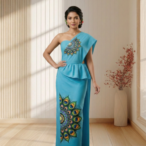 Peacock Feather Saree